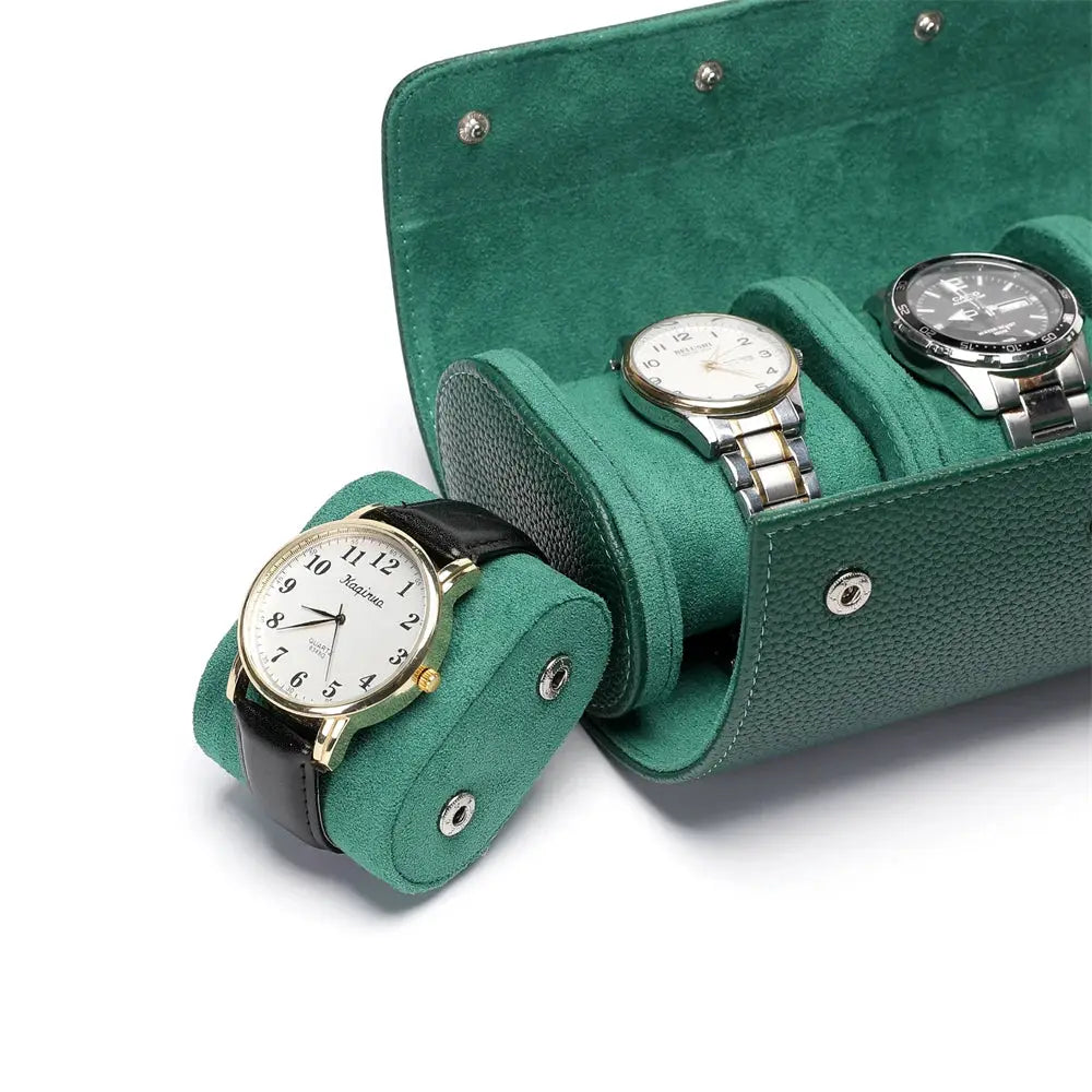 Embers Leather Watch Roll 1 2 3 slots Luxury Genuine Watch Storage Box Travel Bag Watch Case Gift Box Watch Pouch\]p;
