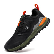 HOBIBEAR Unisex Hiking Sneakers Lace Up Walking Shoes Outdoor Travel Artificial Leather Non Slip Rubber Sole