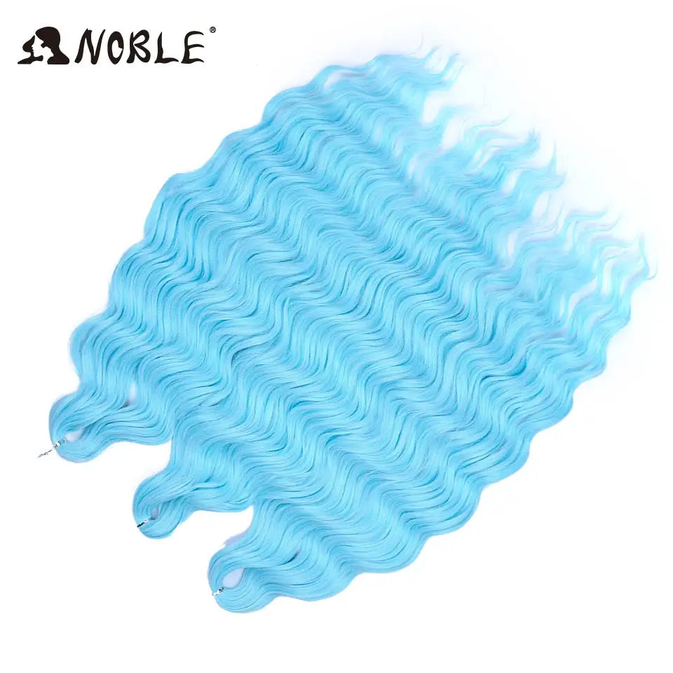 Noble Hair 24in blue water-wave synthetic braiding extensions, 1 bundle