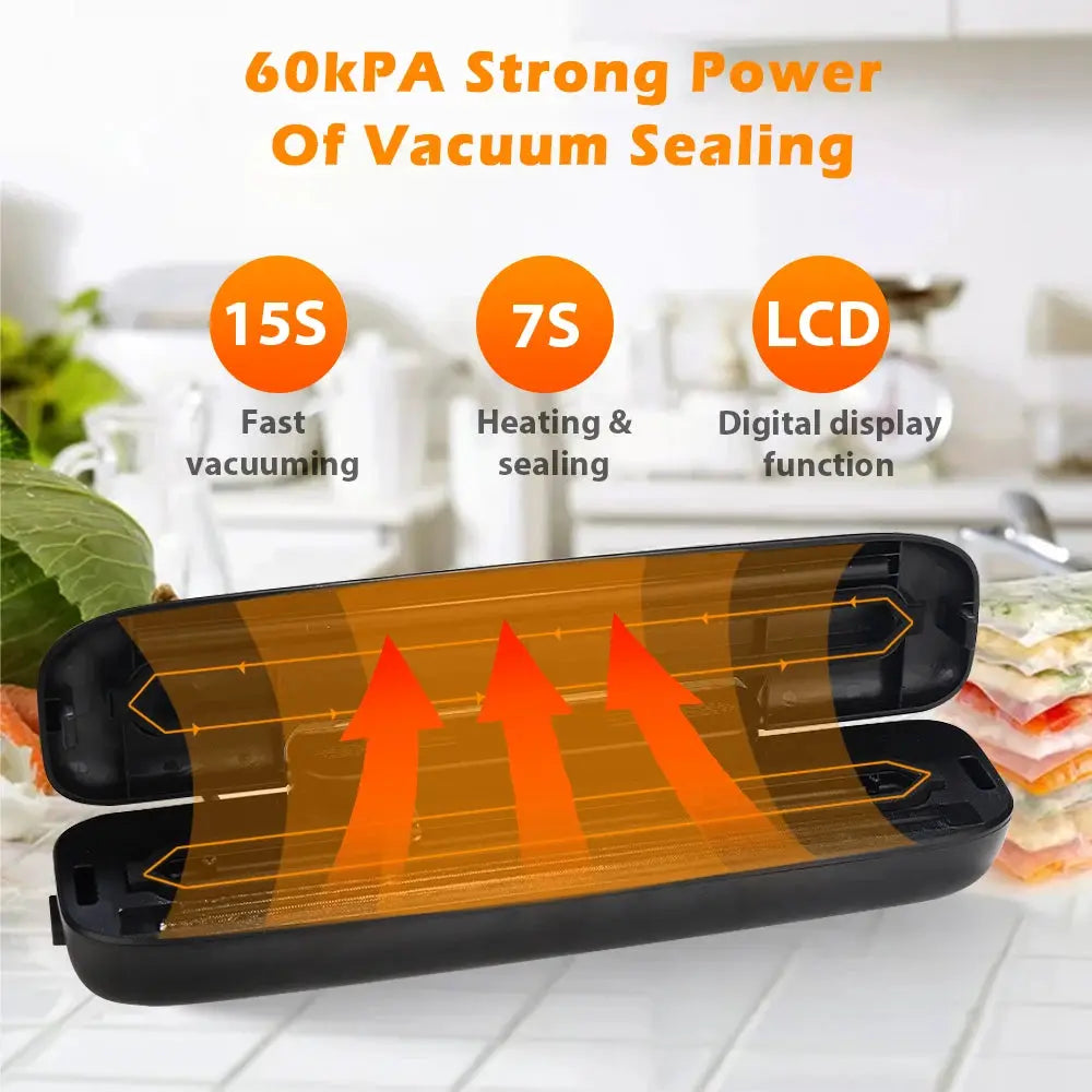 SaengQ Vacuum Sealer Packaging Machine CE Certified With Free 10 Pcs Vacuum Bags For Household Food Sealing