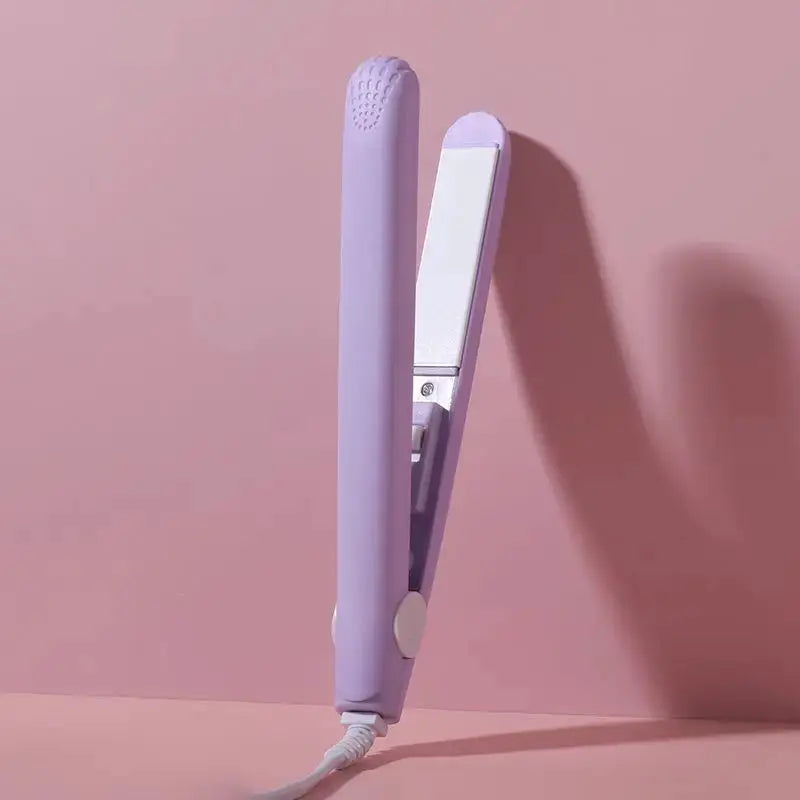 Pink ceramic flat iron hair straightener by Simples Market with floating plates