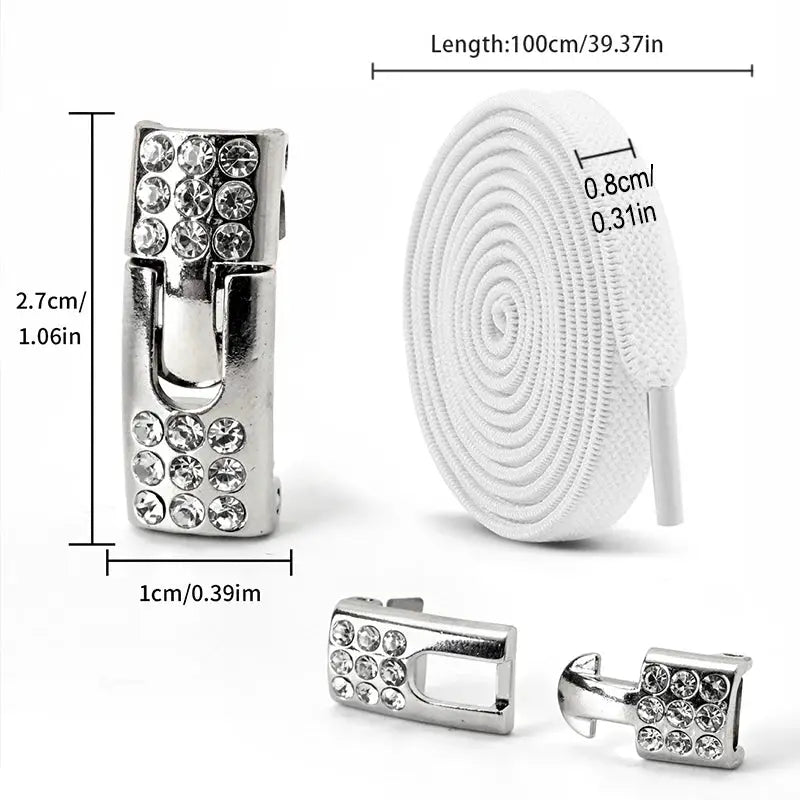 SparkLace No Tie Diamond Buckle Elastic Shoelaces For Kids And Adults Easy Slip On Convenience For Sports Casual Shoes