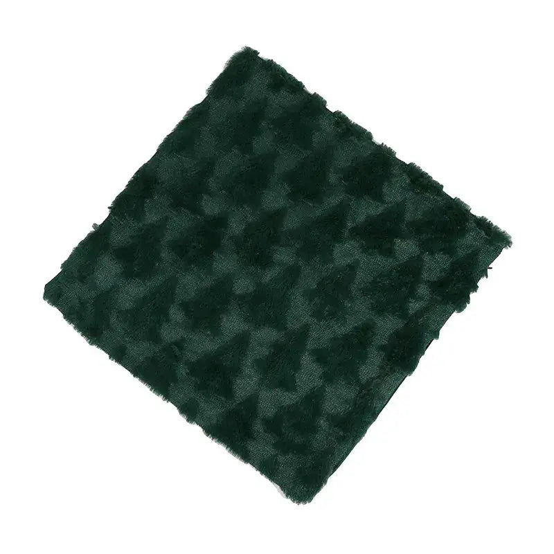 Dark green plush decorative pillow cover, square cushion case for sofa