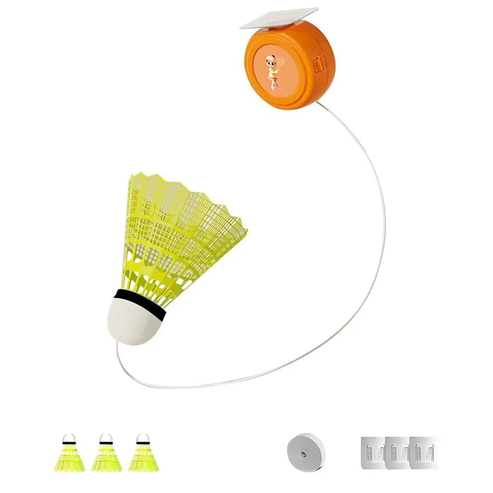 Automatic Retractable Badminton Trainer Rebounder With Adjustable Speed For Solo Practice At Home Office