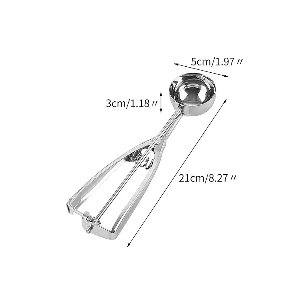 Stainless Steel Ice Cream Scoop With Trigger Release And Cookie Scoop For Baking Cupcakes And Desserts