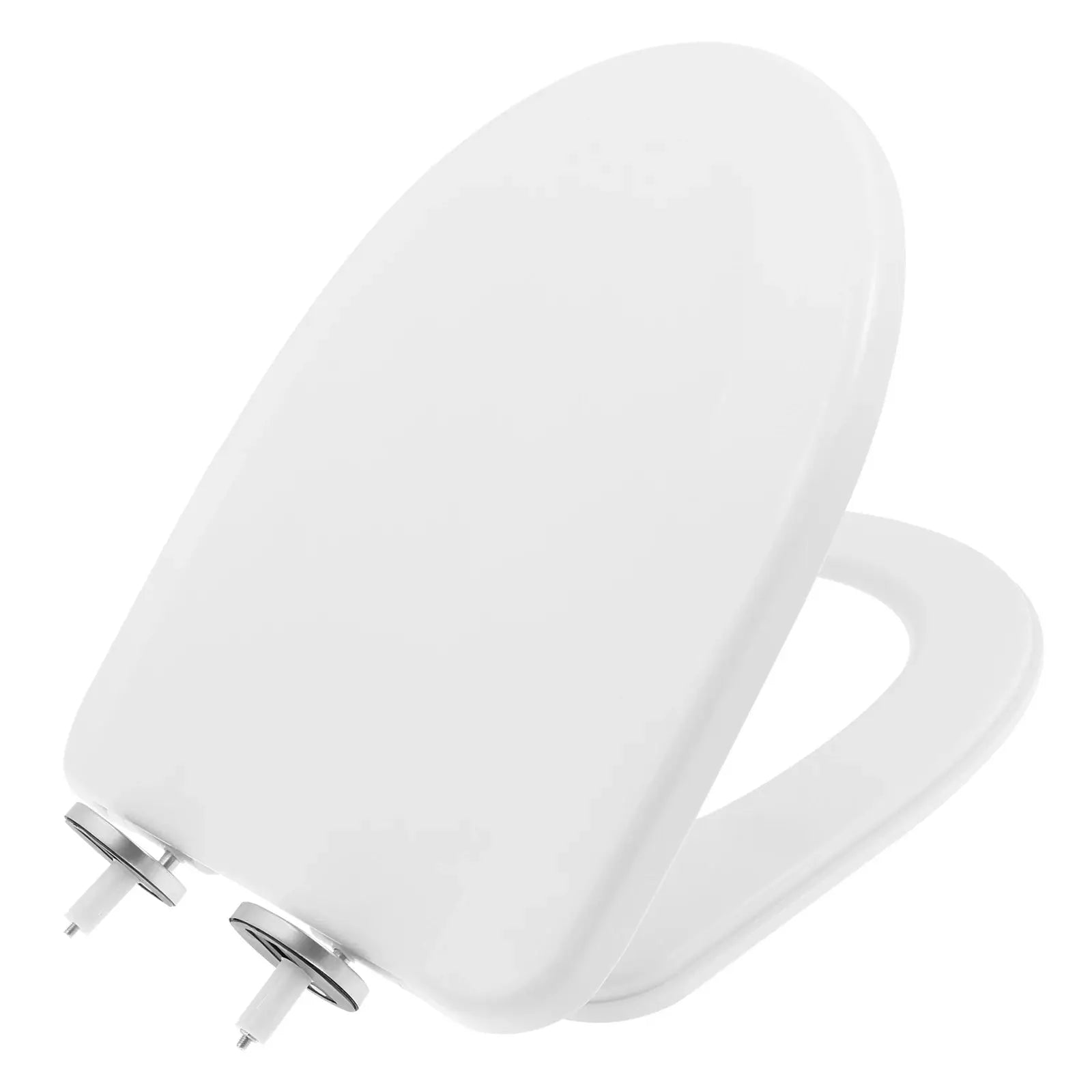 UV-shaped white toilet seat by Simples Market with slow-close lid and metal hinges