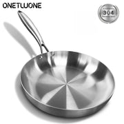 11 Inch 304 Stainless Steel Frying Pan Nonstick Skillet For Gas And Induction Cooktops