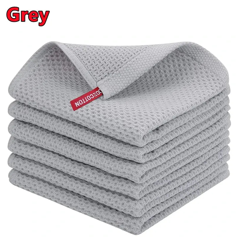 Grey 100% cotton dishcloths; ultra soft, highly absorbent kitchen towels