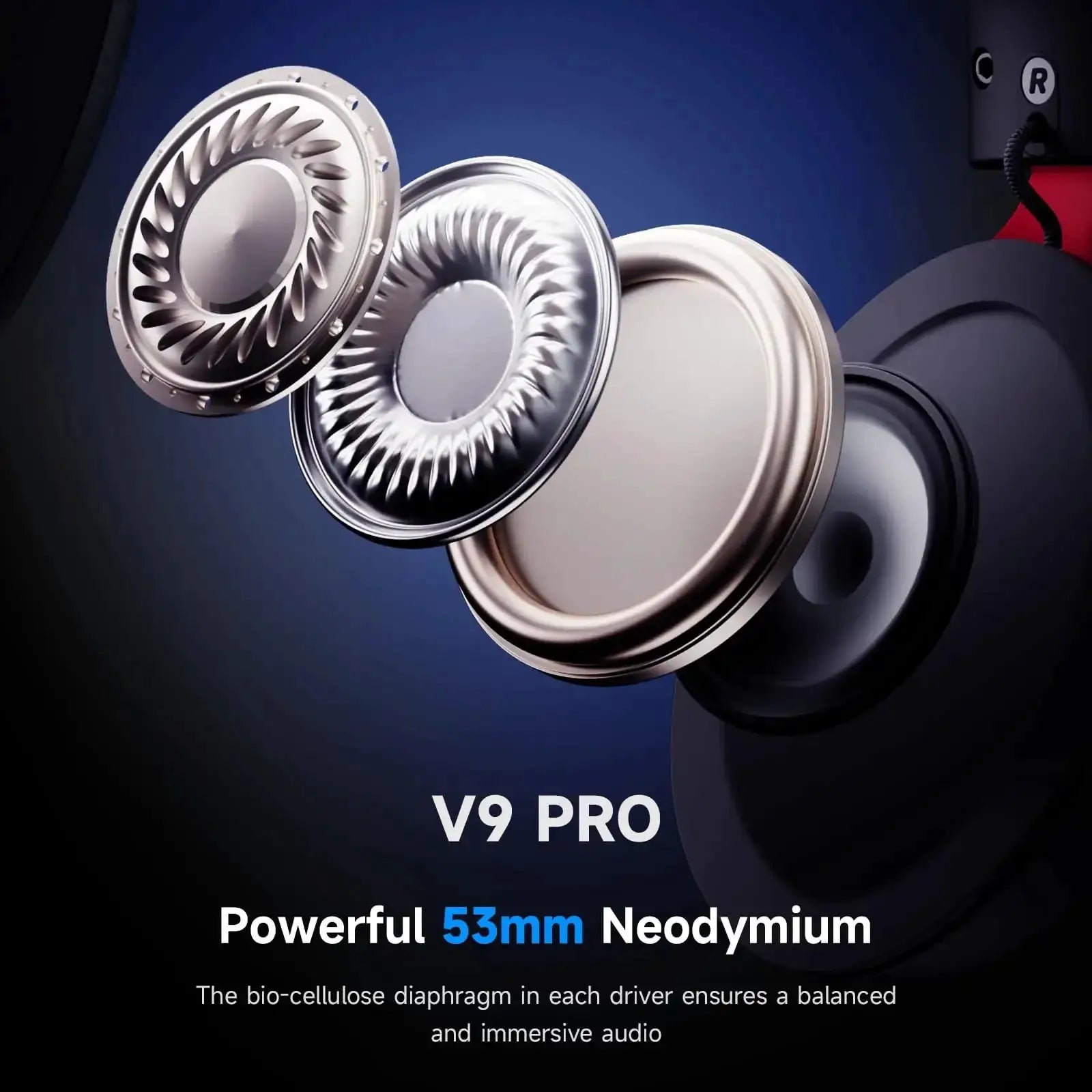MCHOSE V9 Pro wireless gaming headset by Simples Market with 53mm neodymium drivers