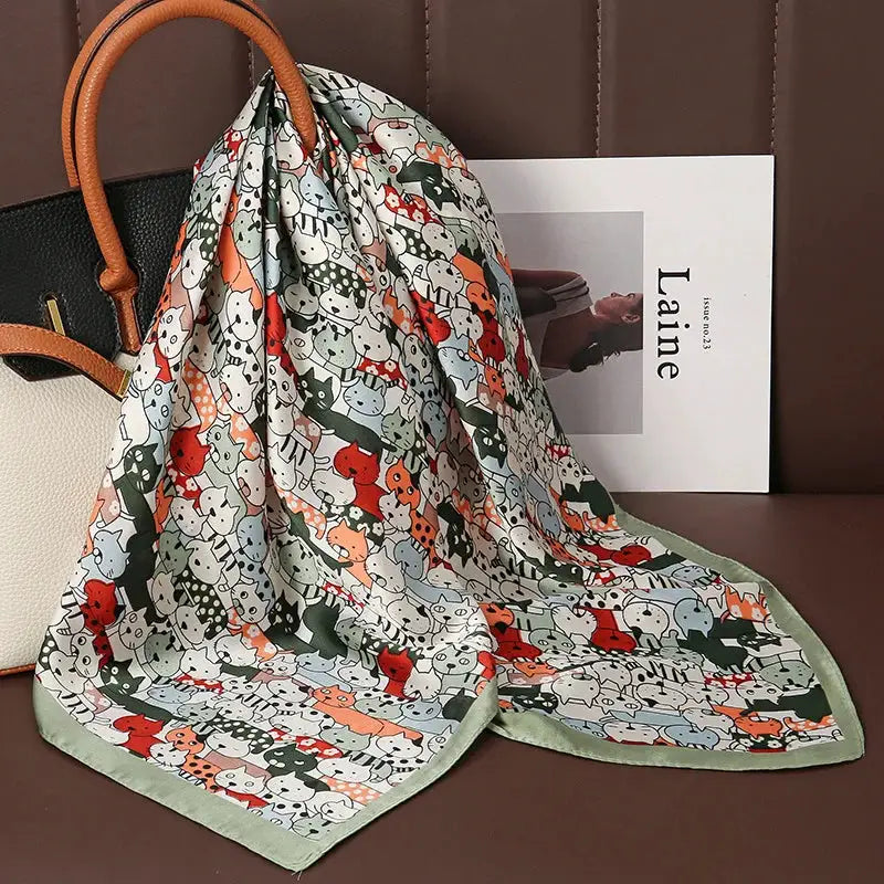 Luxe Silk Satin Square Scarf Silk Feel Finish Versatile Fashion Wrap For Shawl Hijab Neckerchief Hair Ribbon Headband