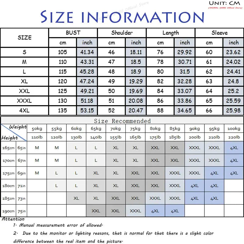 Sweatwear men's long sleeve linen shirt size information chart with stand collar