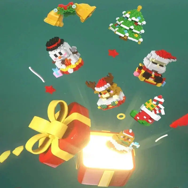 Christmas Micro Building Block Set Santa Claus and Reindeer Puzzle Table Decor for Kids and Adults