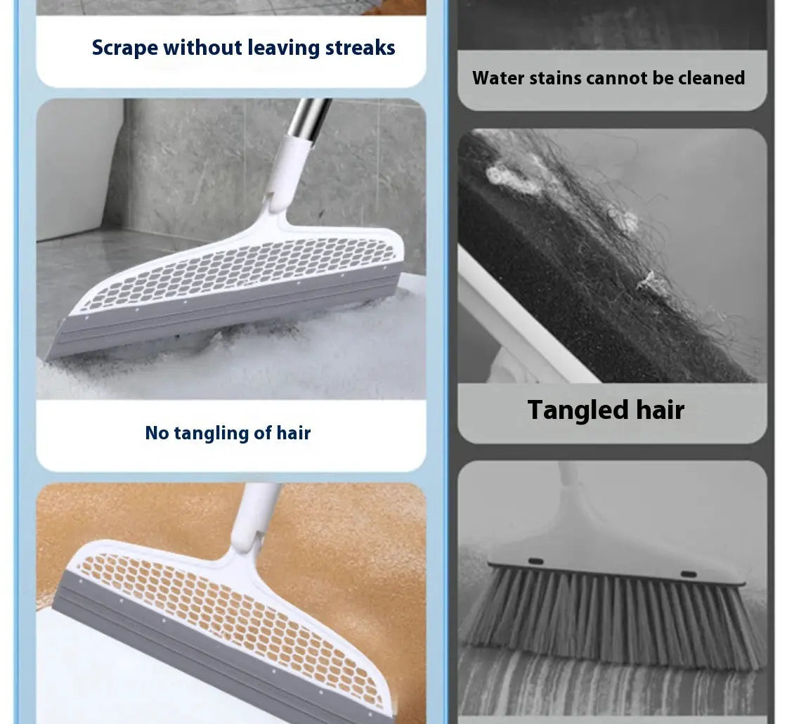1pc silicone scraper broom squeegee, white; Simples Market, for bathroom floor and window; fast drying