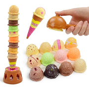 Children Simulation Food Kitchen Toy Ice Cream Stack Up Play Set For Kids Pretend Play Educational Toy Gift