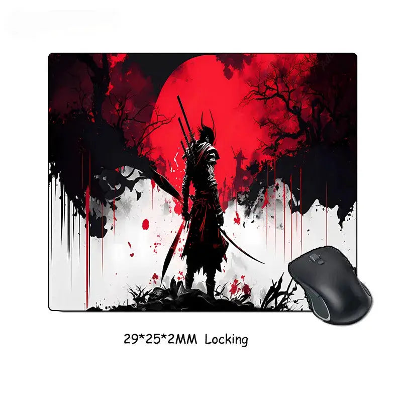 Samurai Warrior Mouse Pad Large Desk Mat For Gaming And Computer Accessories Keyboard And Laptop Black