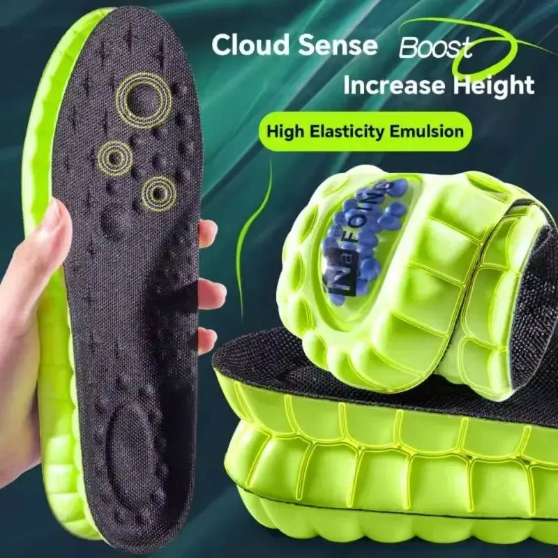 1 Pair 4D Cloud Sport Insoles For Shoes PU Air Cushion Sole Soft Shock Absorption Breathable Running Orthopedic Insoles