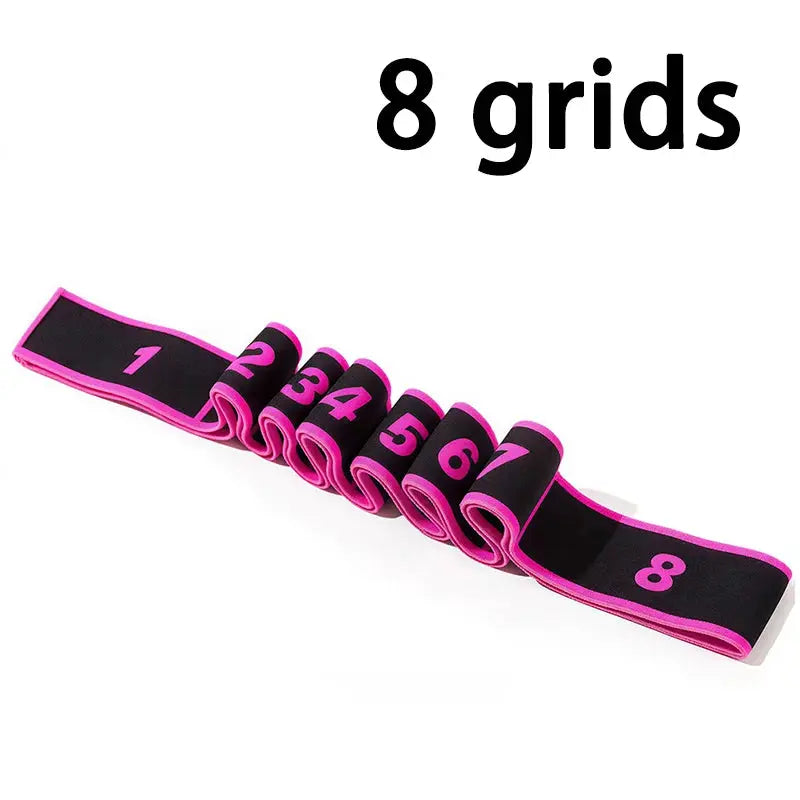 8 Section Dance Resistance Band For Yoga Pilates Fitness With Adjustable Elasticity And Tension Belt