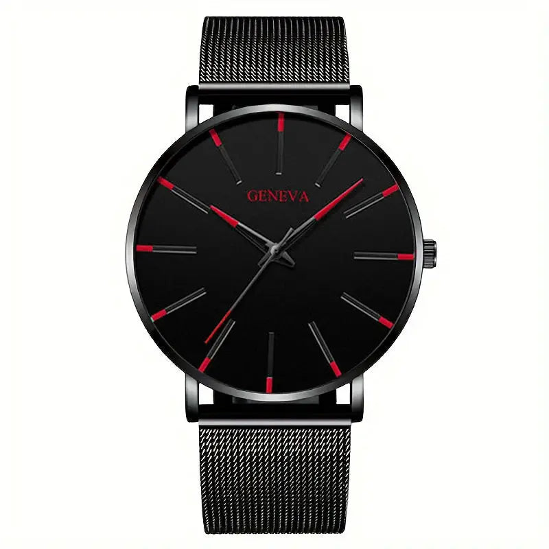 Minimalist Mens Fashion Ultra Thin Watches Simple Men Business Stainless Steel Mesh Belt Quartz Wrist Watch Relogio Masculino