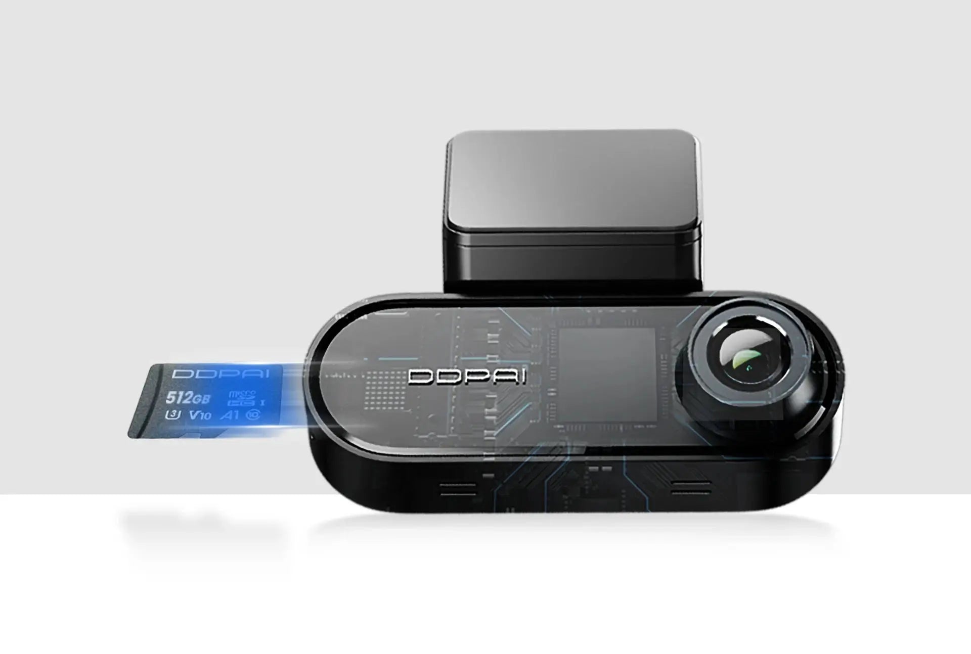 DDPAI N5 dual 4K HDR dash cam with front and rear cameras and 512GB microSD card