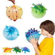 Set Of 3 Kids Dinosaur Inflatable Vent Balls Squeeze Fidget Toys Soft Balloons For Party Games And Gifts
