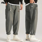HIQOR men's cargo jogger pants in olive gray with multiple pockets and rolled cuffs; two pairs shown, Simples Market