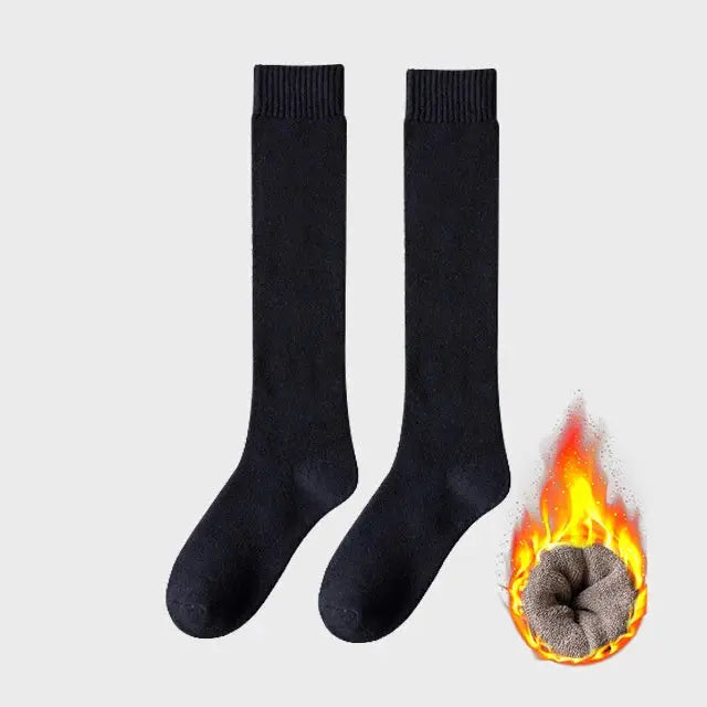 Women's Winter Warm Long Knee High Socks Thick Thermal Cotton Terry Harajuku Breathable Casual