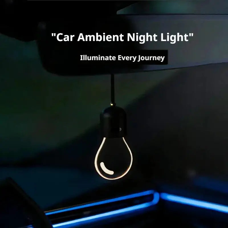 Car rearview mirror LED bulb ornament for interior, retro bulb design, Simples Market