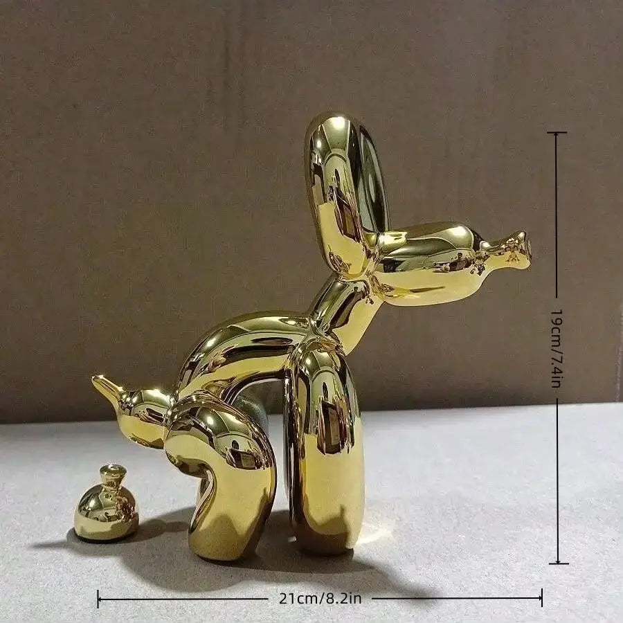 Modern Art Squat Balloon Dog Statue Resin Figurine For Living Room Farmhouse Decor Interior Accent