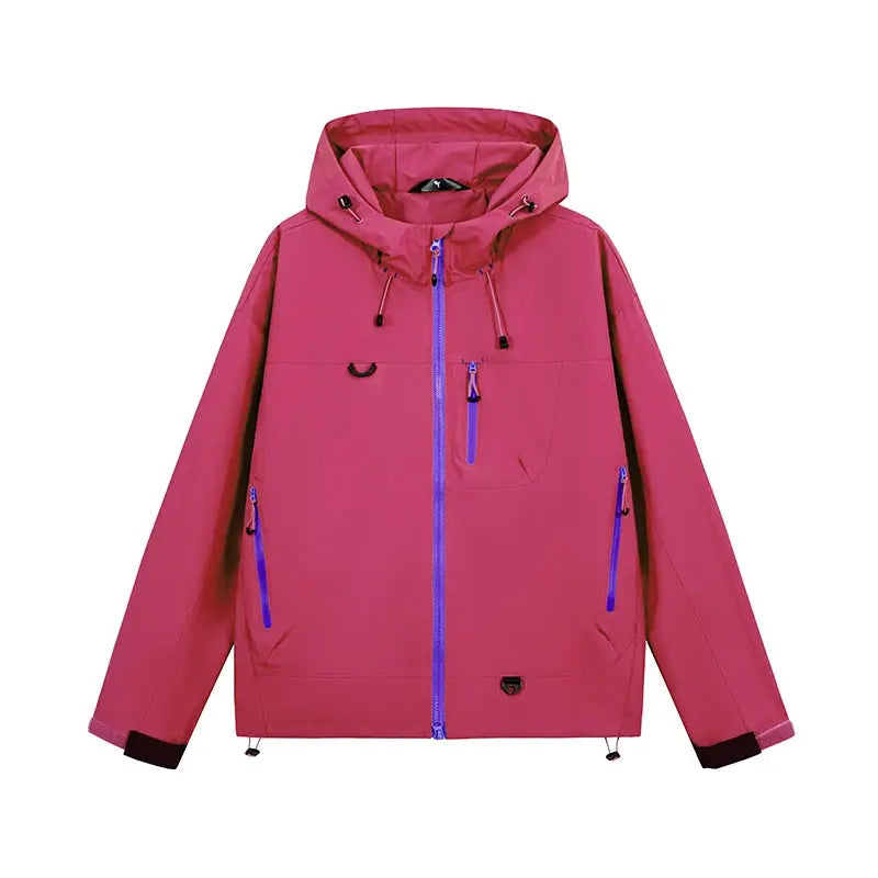 Unisex Hiking Jacket Waterproof Windproof Autumn Hooded Coat For Outdoor Activities Camping Fishing Climbing