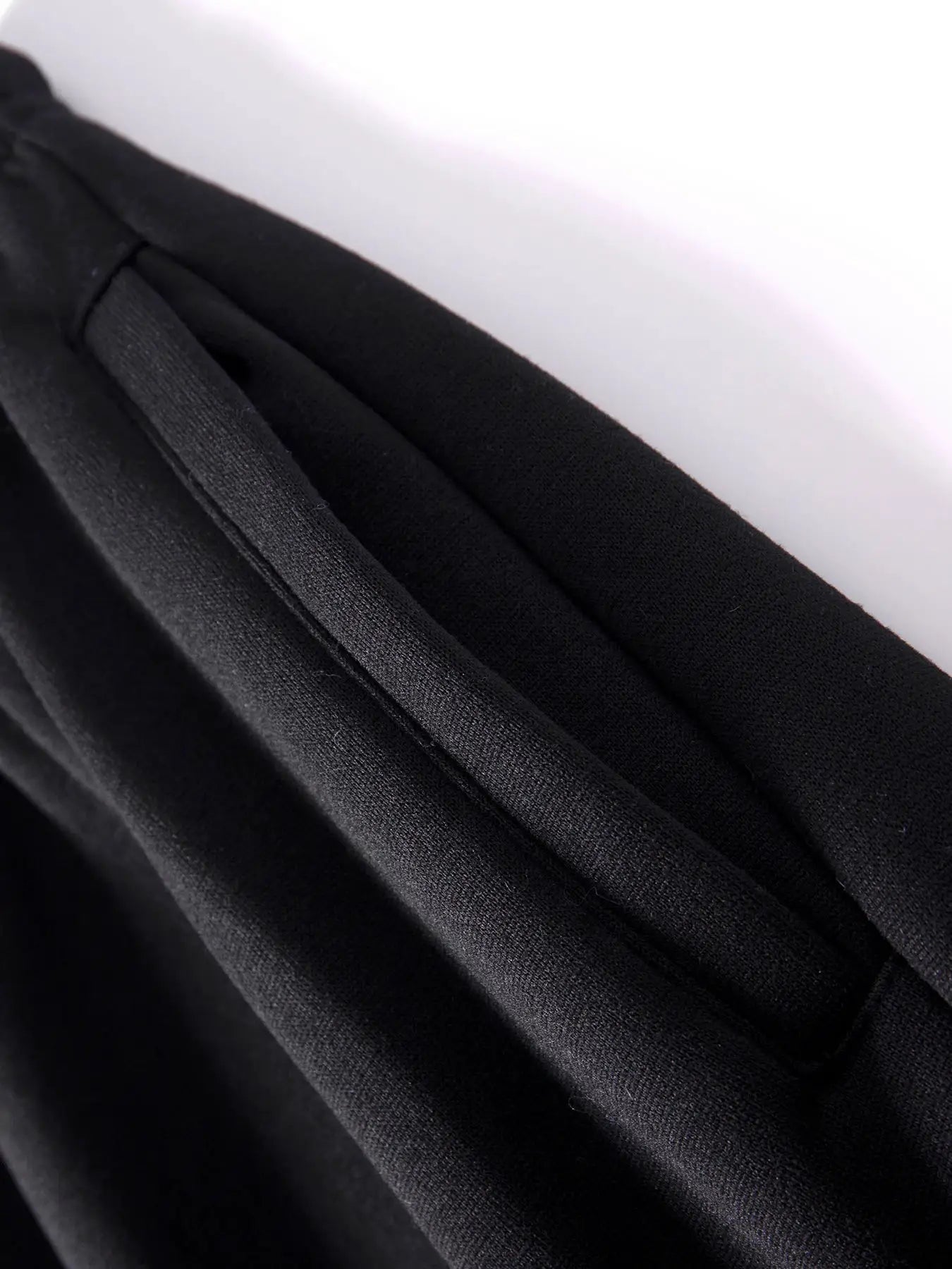 Men's black sweatpants, straight-fit joggers with multiple pockets