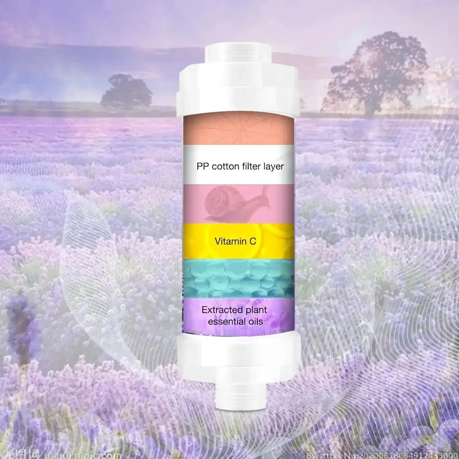 Simples Market shower filter cartridge with layered PP cotton, Vitamin C, essential oils