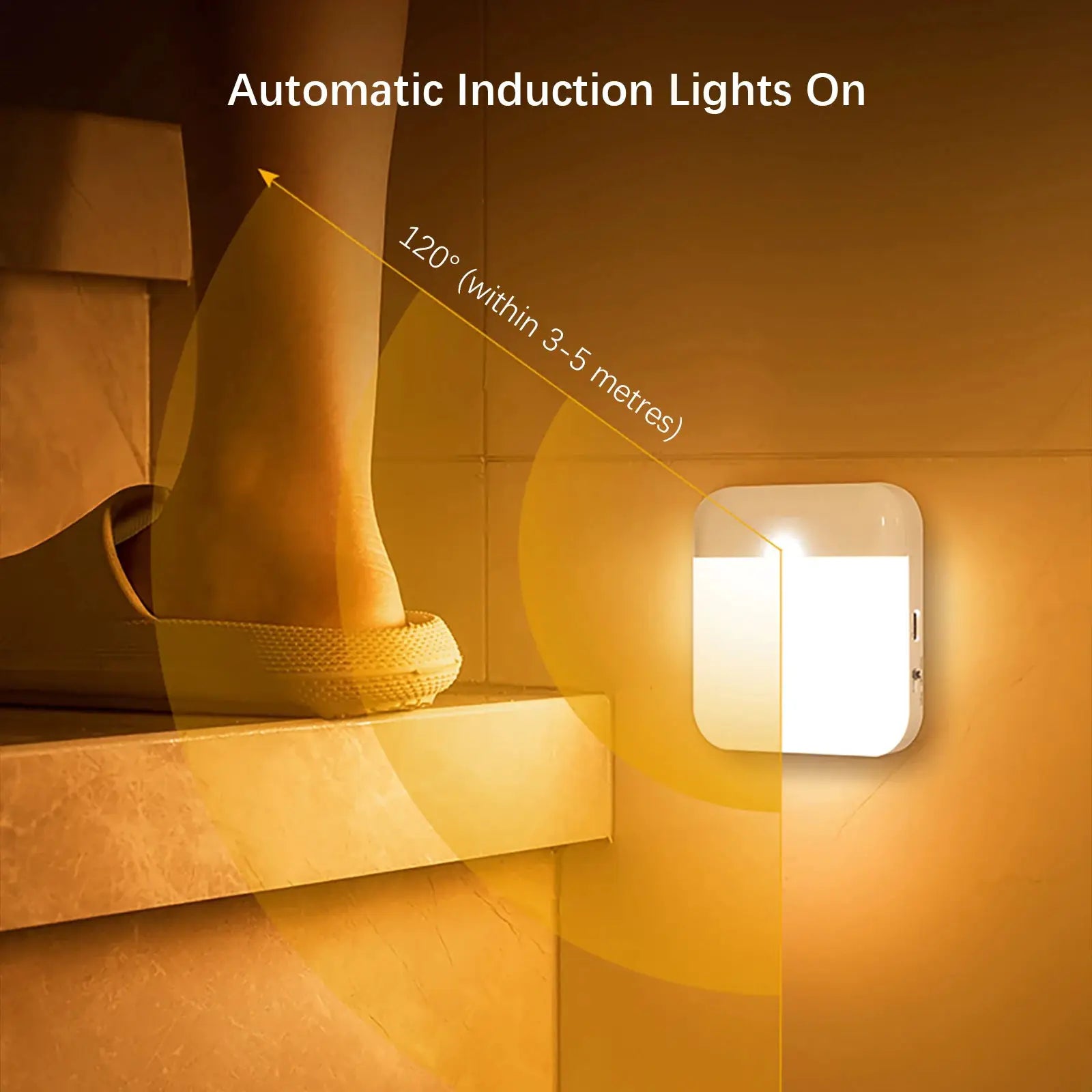 LuminaTech Rechargeable LED Wireless Night Light with Motion Sensor and Magnetic Wall Mount for Stairs Closet Kitchen