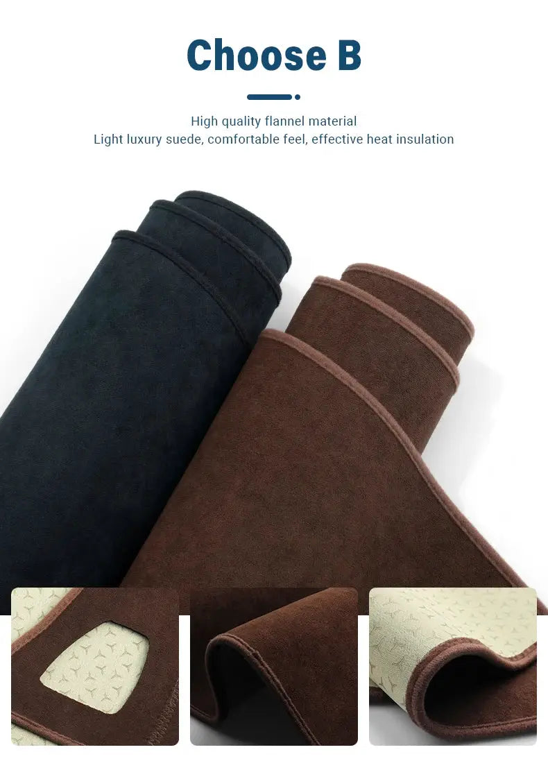 Dashboard sun shade cover and non-slip mat set for Toyota Corolla E210, brown/black flannel by Simples Market