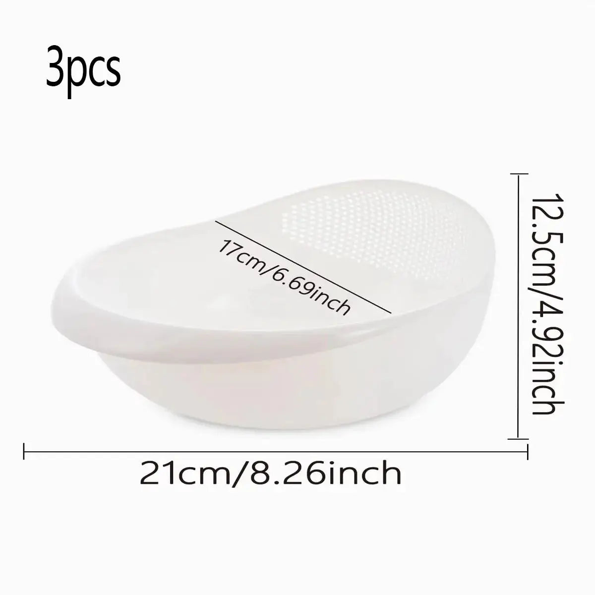 Three In One Colander Rice Bowl Drain Basket With Handle For Fruit Vegetables Washing Kitchen Organizer