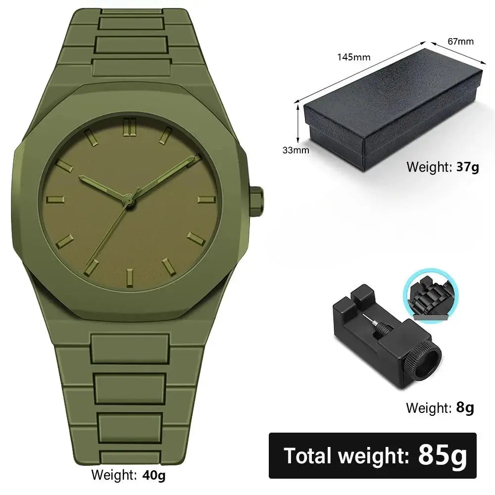 NovaTime Minimalist Quartz Watch For Men With Lightweight Plastic Strap Waterproof Durable Build And Classic Style