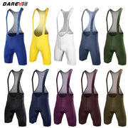 DAREVIE men's cycling bib shorts set in multiple colors with striped mesh bibs and solid lower panels, Simples Market
