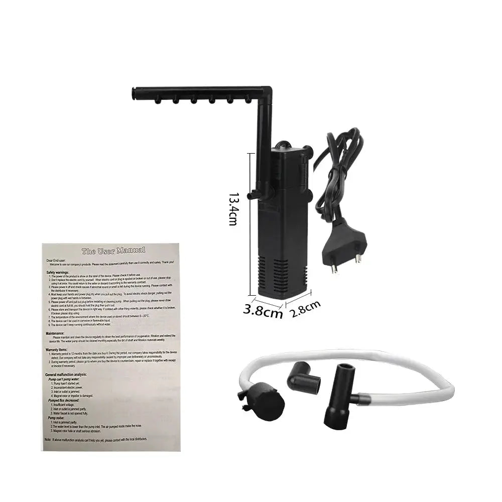 Low Level Submersible Water Filter Pump For Aquarium And Turtle Tank With EU Plug For Oxygenation And Water Circulation