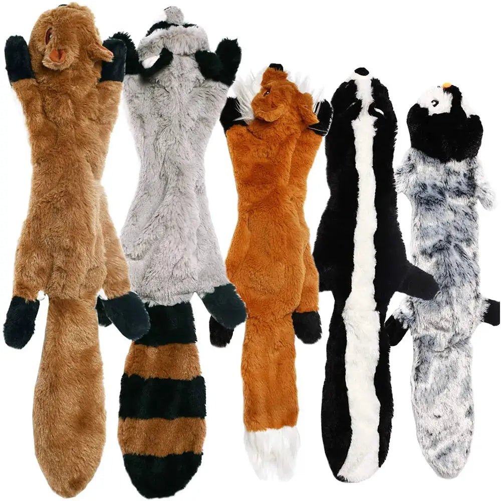 No Stuffing Simulated Animal Dog Toy With Squeakers Durable Plush Crinkle Squeaky Chew Toy For Fetching