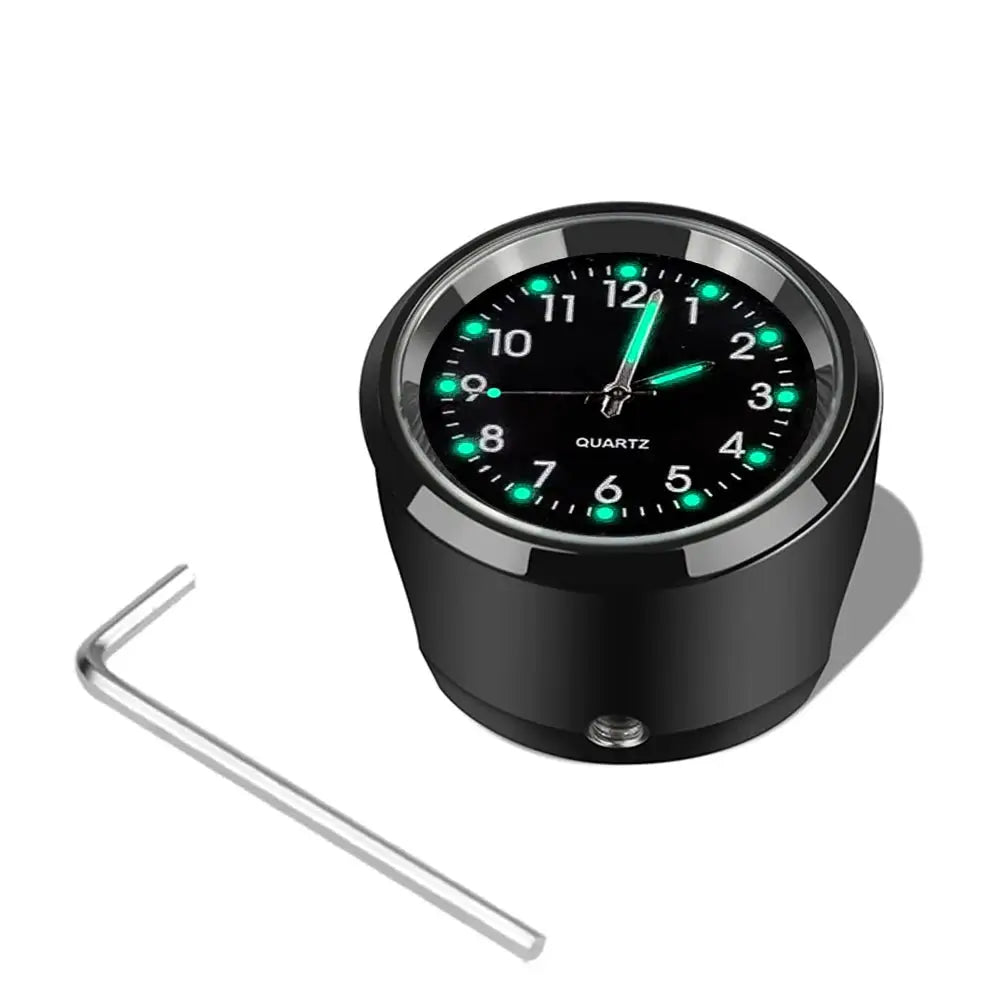 TrailForge Aluminum Quartz Handlebar Mount Watch Luminous Waterproof Time Display For Motorcycles Scooters Bicycles