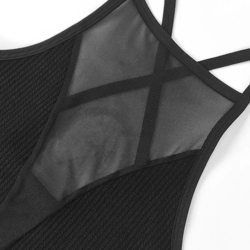 NovaLace Mesh Camisole Crop Top Corset Ribbed Backless Bralette For Bold Layering Essentials