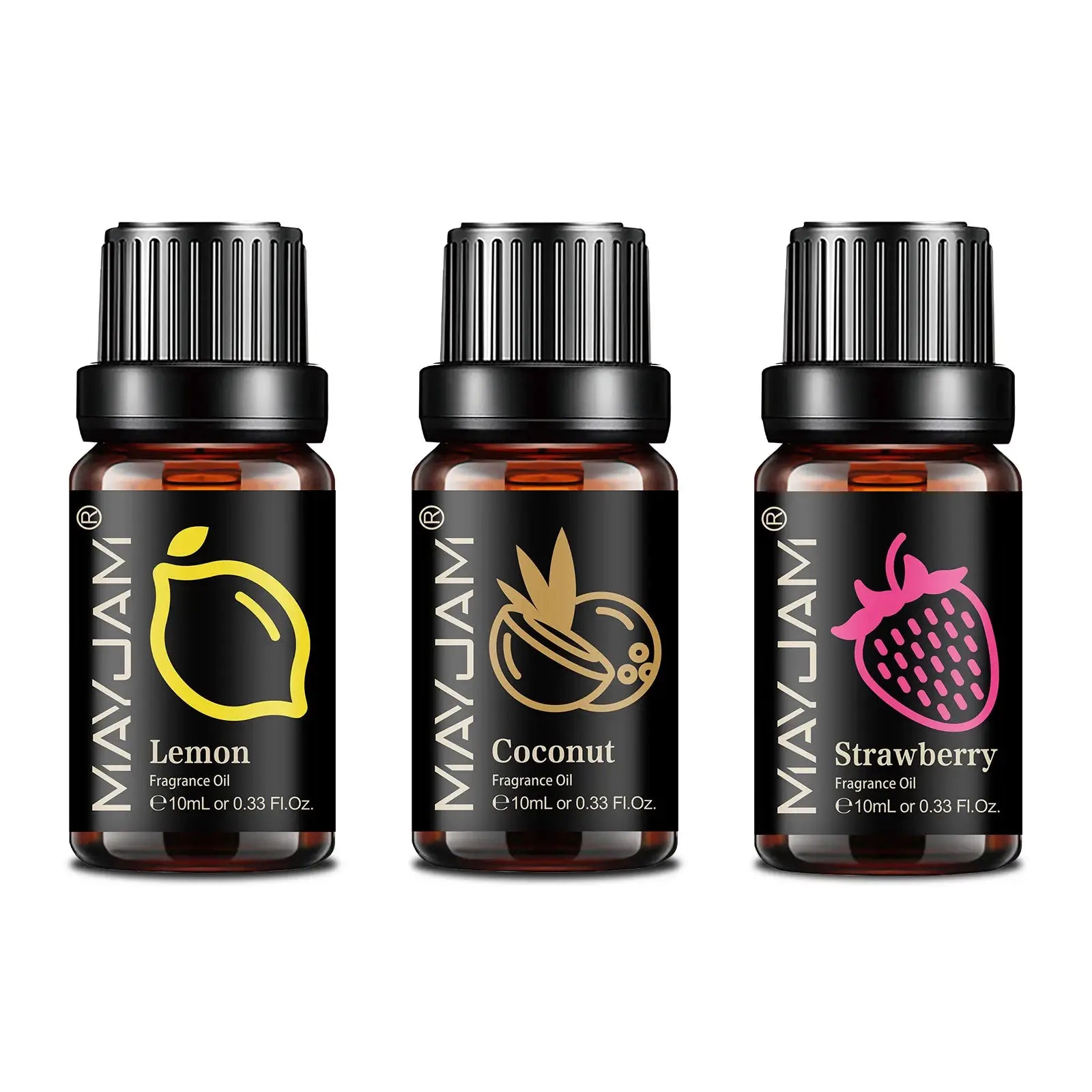 MAYJAM Fruit Essential Oil 10ml Assorted Fruit Fragrance for Diffuser Candle Cherry Banana Papaya Grape Litchi Guava Kiwifruit Pear