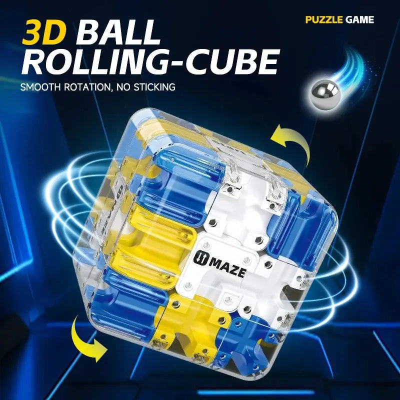 3D Maze Magic Cube Puzzle For Kids Fidget Toy Labyrinth Intelligence Cube For Logical Thinking And Stress Relief