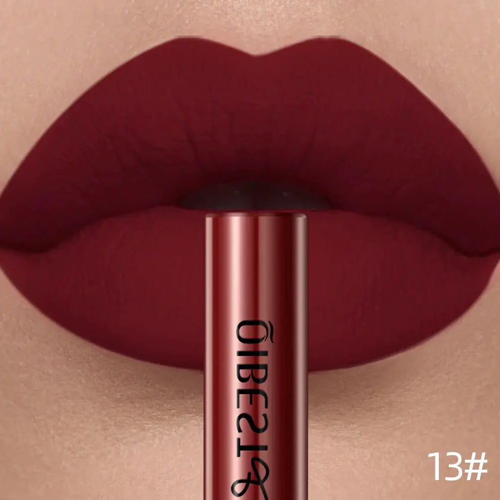 QIBEST Matte Liquid Lipstick Waterproof Long Lasting Velvet Lip Gloss Tint Tube Matte Nude Pigment Red Lipgloss Lips Makeup - Simples Market