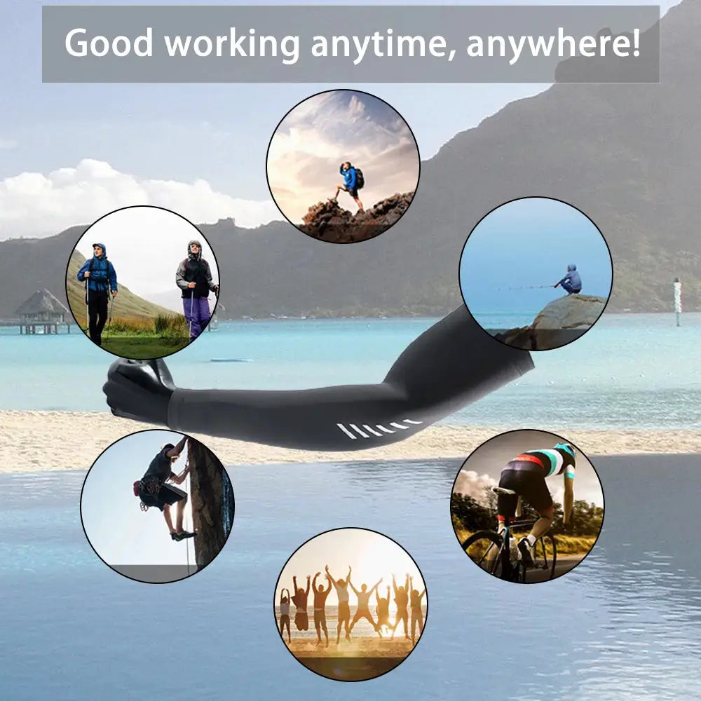 Men's Ice Silk Sunscreen Sleeves For Summer UV Protection Driving And Cycling Outdoor Arm Covers