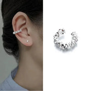 Simples Market silver irregular star clip earrings, ear cuff style for women, no piercing