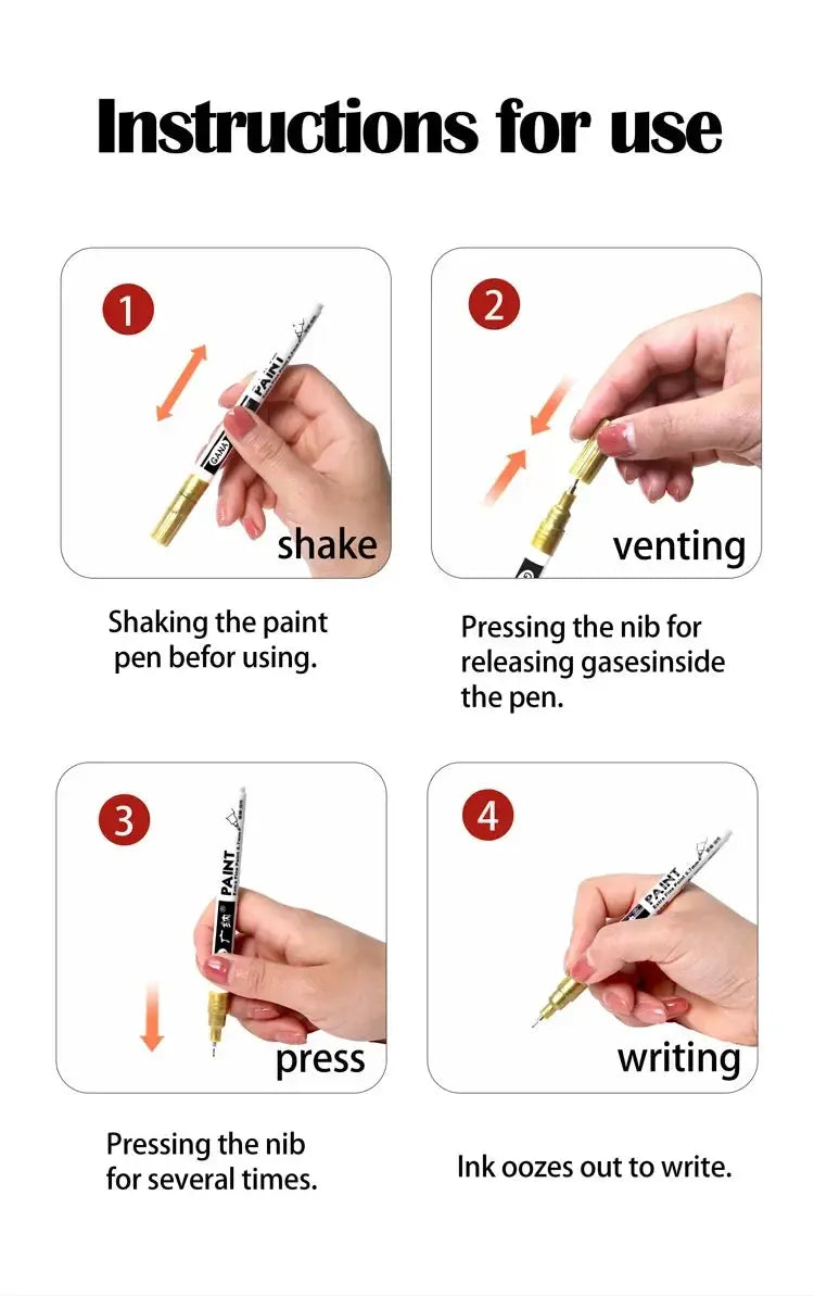 4-pack oil-based white and black permanent paint markers, 0.7mm, waterproof for rock painting, wood, metal, and canvas