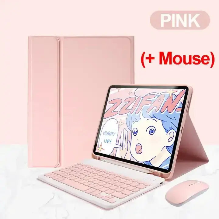 Candy Color Bluetooth Keyboard Case With Magnetic Leather Stand For iPad 10.2 Inch Gen 7 8 9 10 Pro Air Mini 5 6