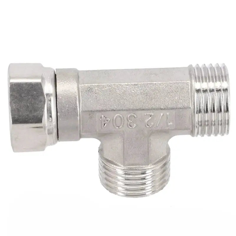 G1/2 in T-Valve diverter for toilet by Simples Market, three-way water pipe splitter, chrome finish