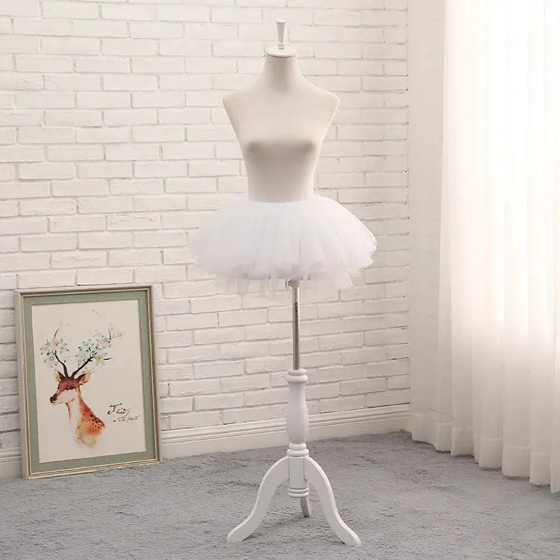 DreamLace Puffy Tulle Underskirt Boneless Petticoat for Women and Girls Lolita Cosplay Ballgown Tutu Dress White Black