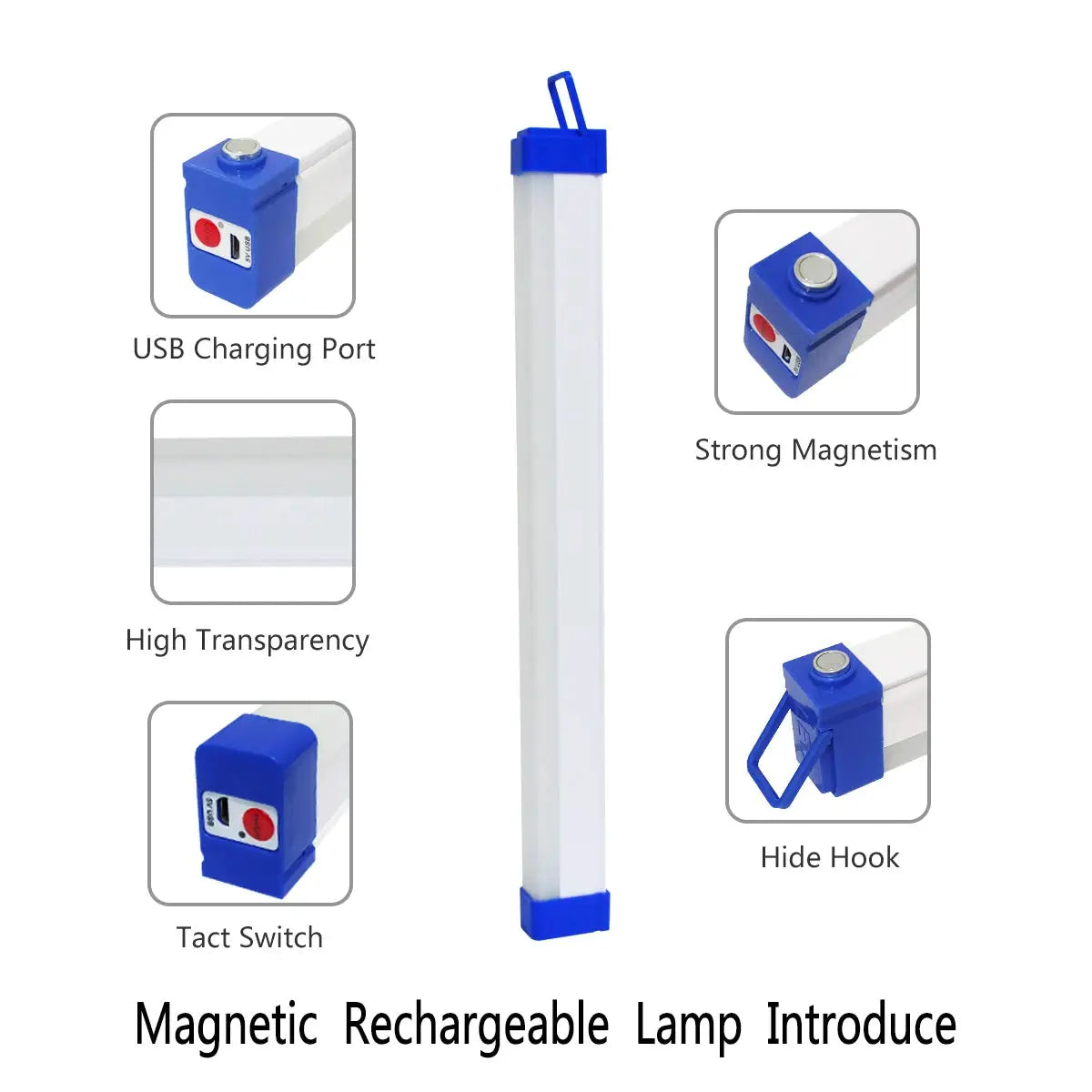 NovaLite LED Rechargeable Lamp Tube USB 5V Magnetic Portable Emergency Light For Camping And Outdoors